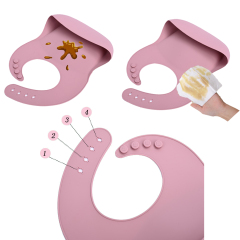Cute Silicone Baby Bib with Food Catcher Pocket