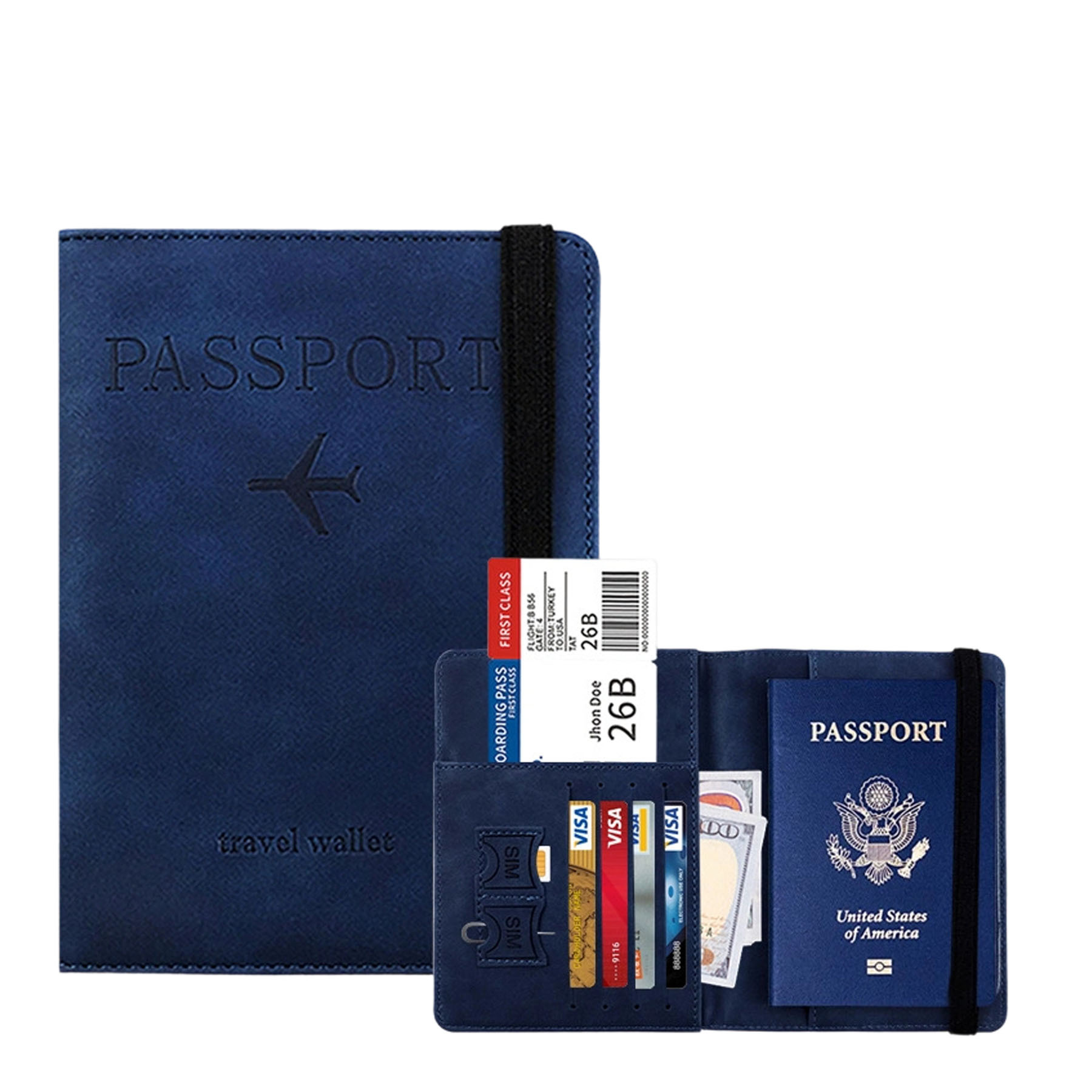 PU Leather Passport and Document Holder