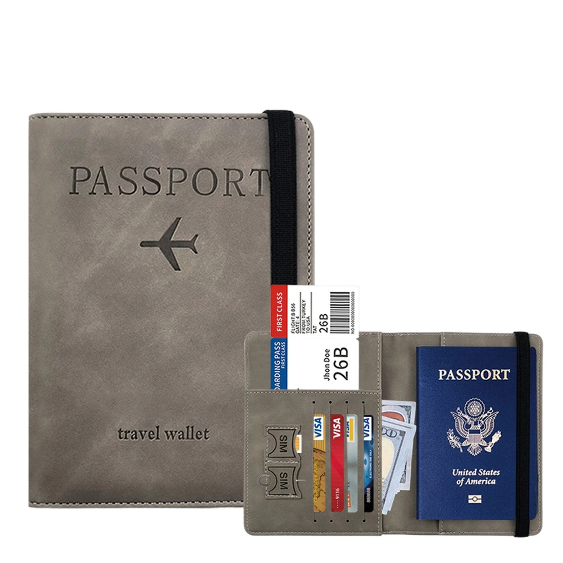 PU Leather Passport and Document Holder