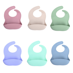 Cute Silicone Baby Bib with Food Catcher Pocket