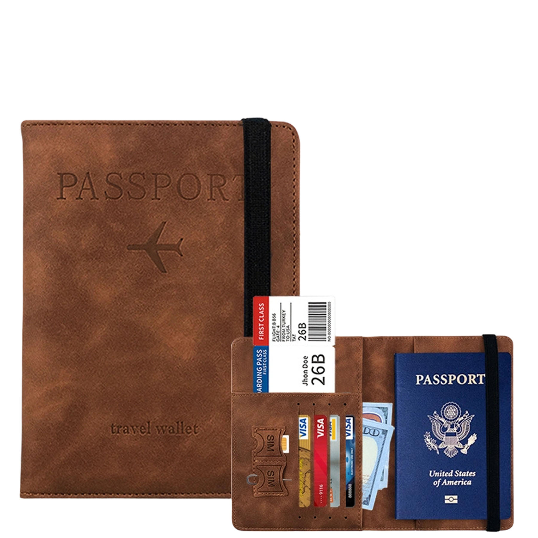 PU Leather Passport and Document Holder