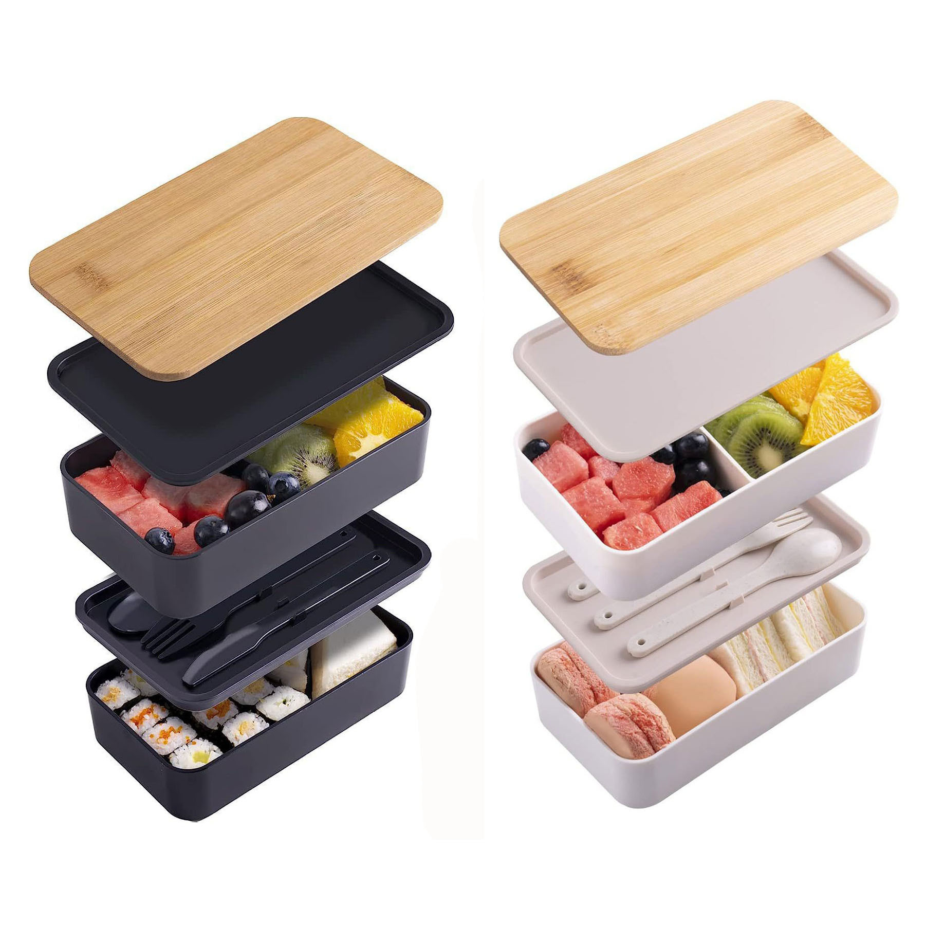 Double-Layer Bamboo Lunch Box