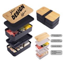 Double-Layer Bamboo Lunch Box