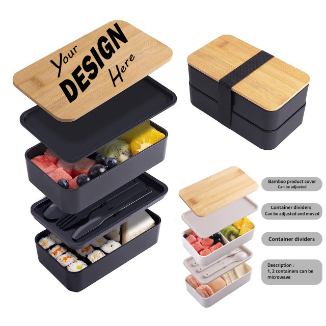 Double-Layer Bamboo Lunch Box
