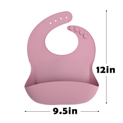 Cute Silicone Baby Bib with Food Catcher Pocket