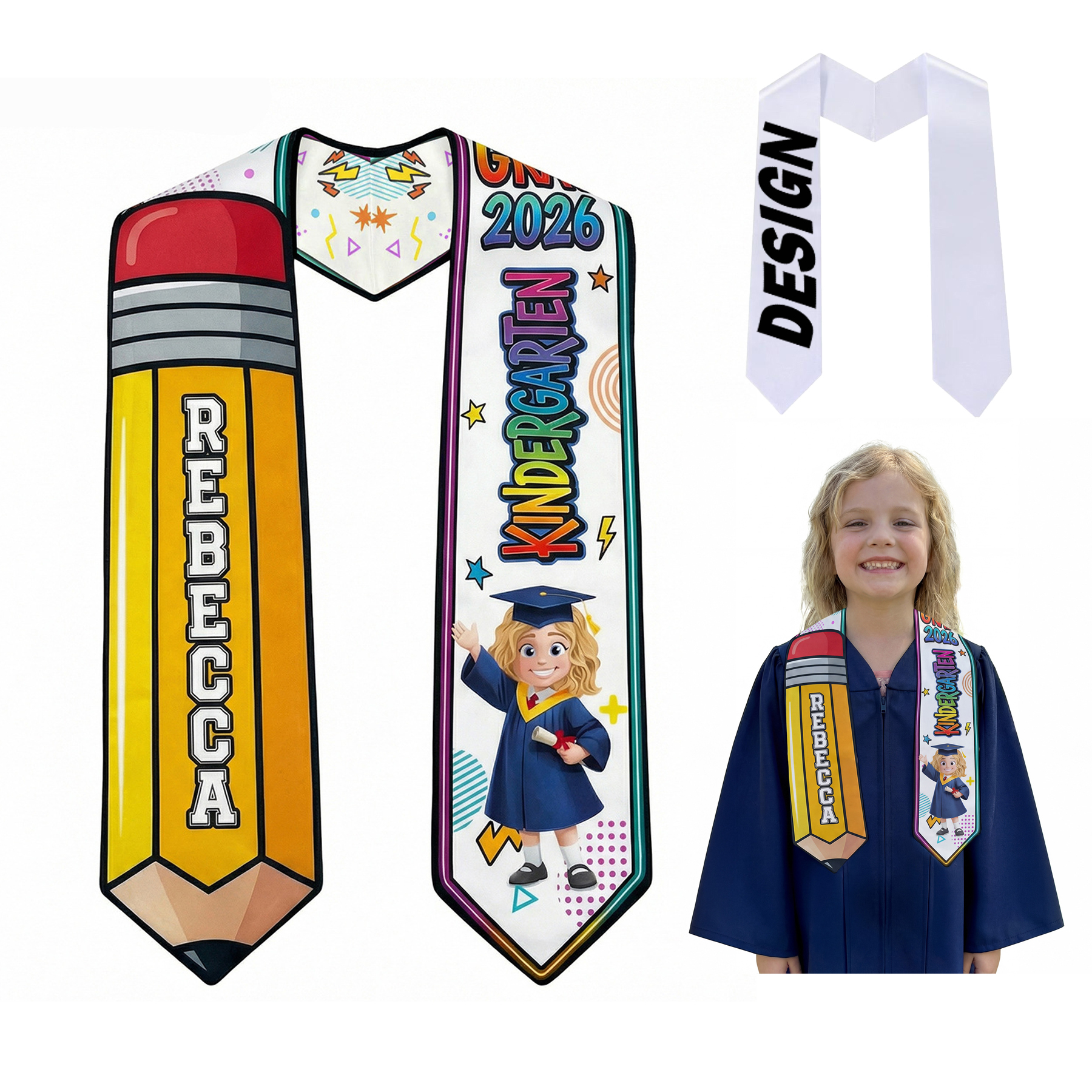 Custom Kids Grad Stoles - Personalized Academic Gear