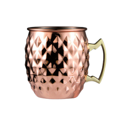 18OZ Hammered Copper Plated Stainless Steel Moscow Mule Mug