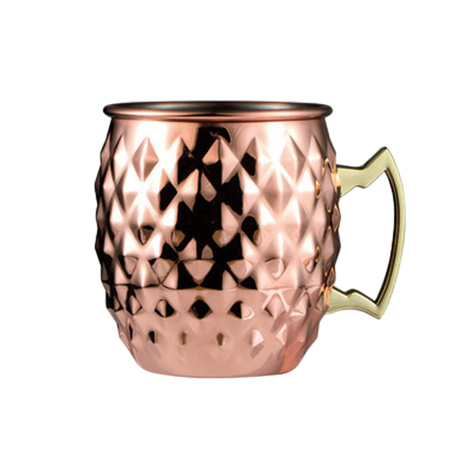 18OZ Hammered Copper Plated Stainless Steel Moscow Mule Mug