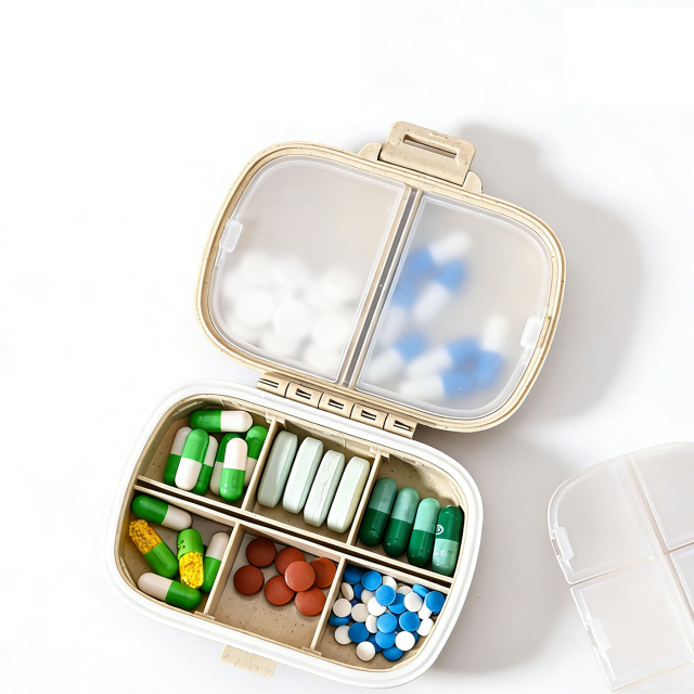 Eco Friendly Portable Moisture Proof Weekly Tablet Medicine Box