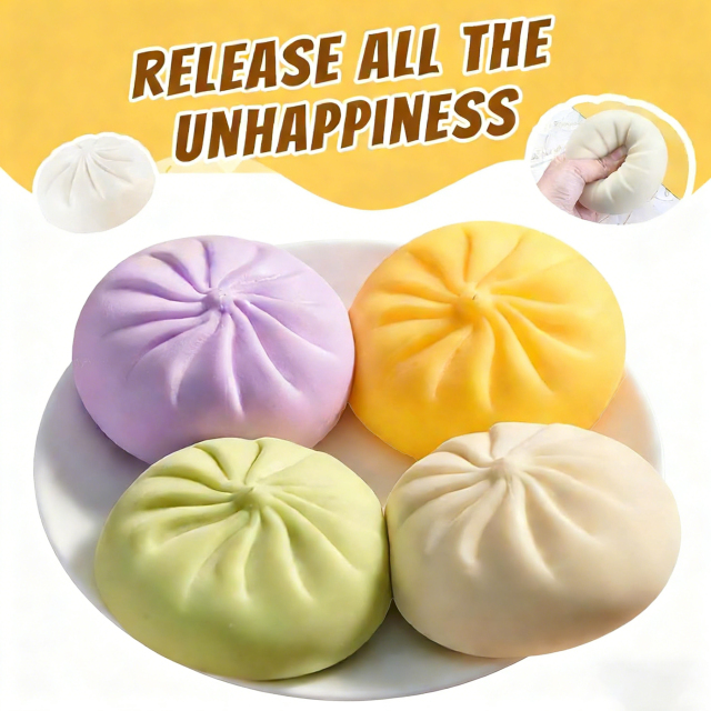 Soft TPR Steamed Bun Stress Reliever