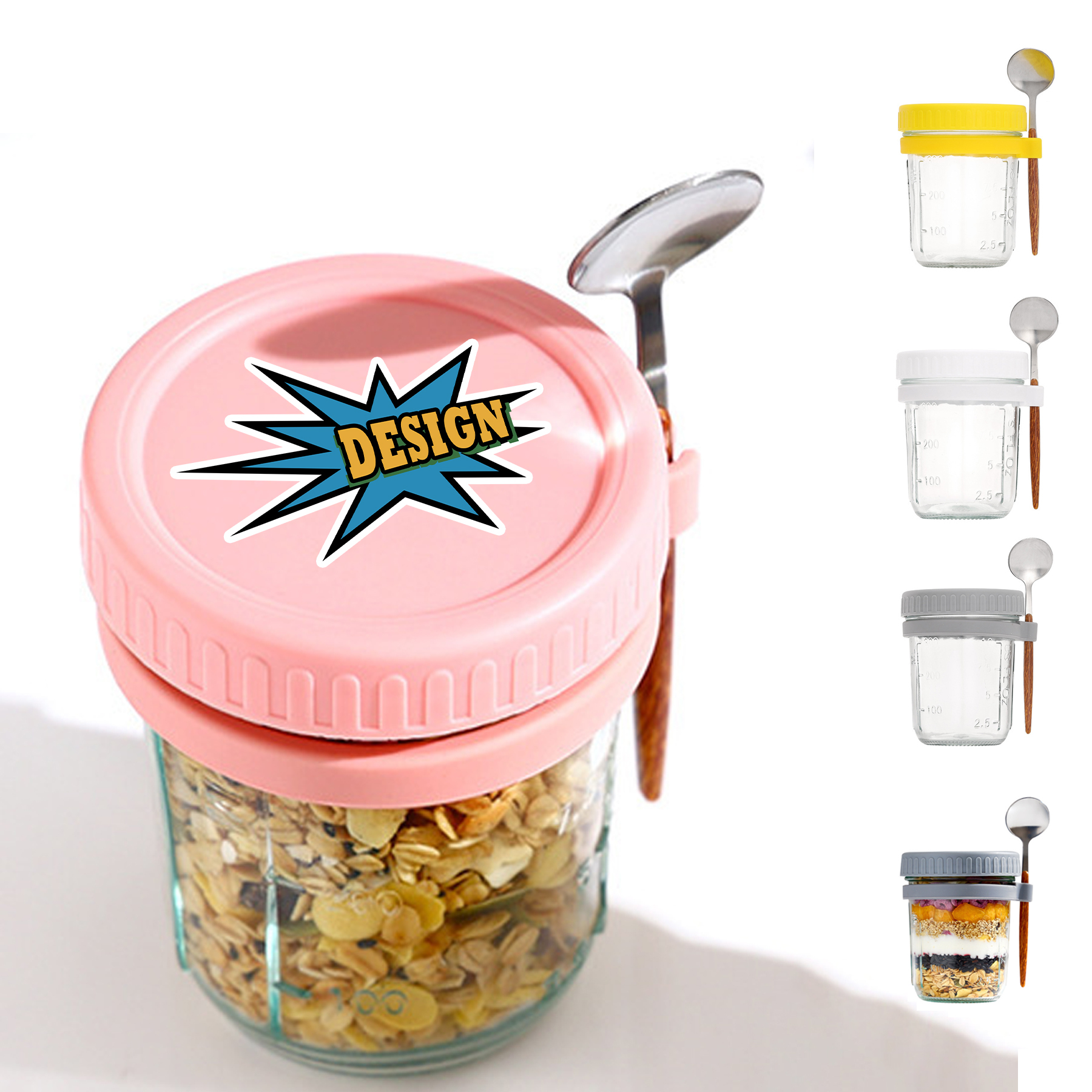 Leakproof Mason Jar Breakfast Oatmeal Cup