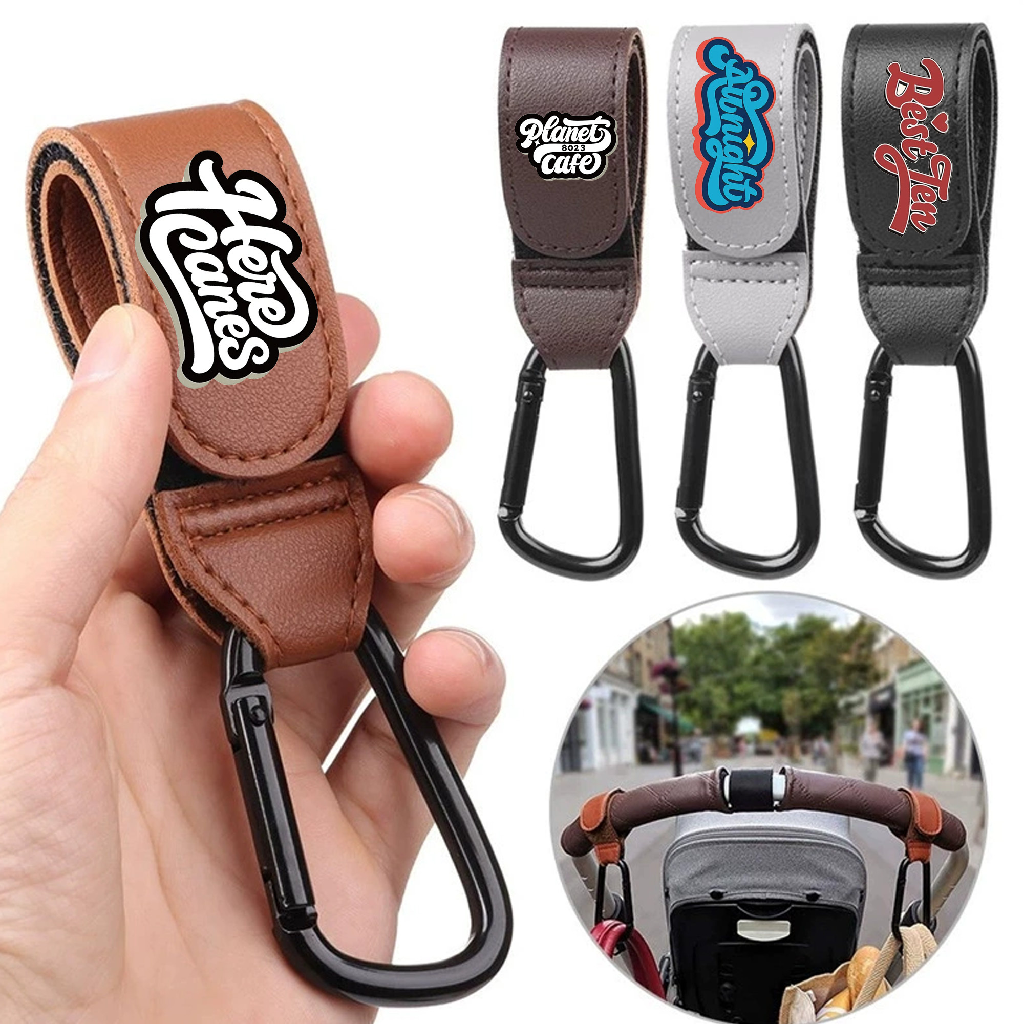 PU Leather Velcro Hook for Strollers