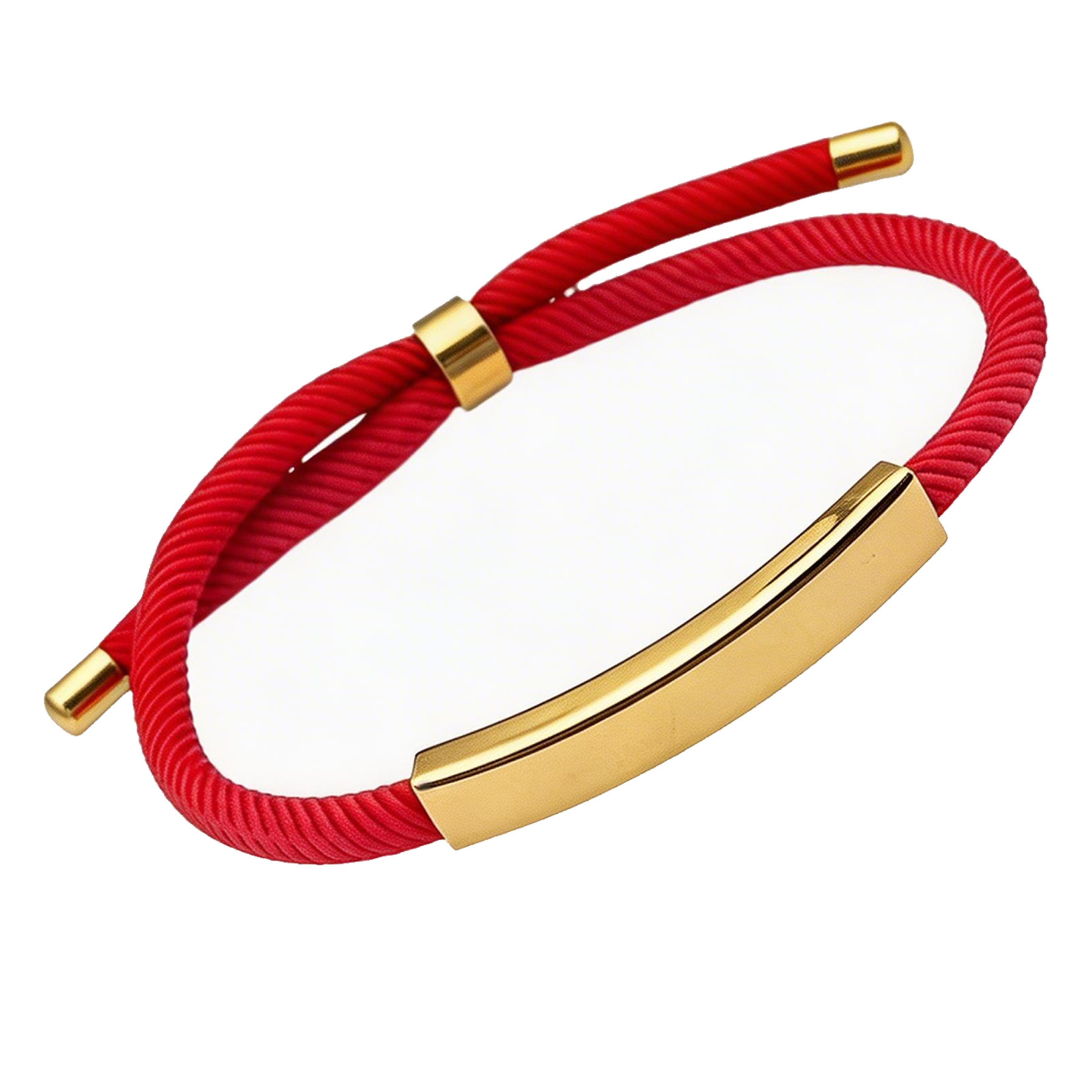 Stainless Steel Adjustable Braided Rope Bracelet With Laser Imprint