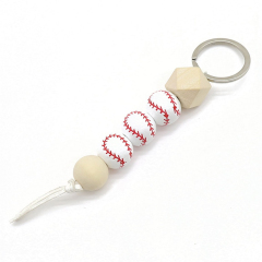 Custom Sporty Ball Beaded Keychain