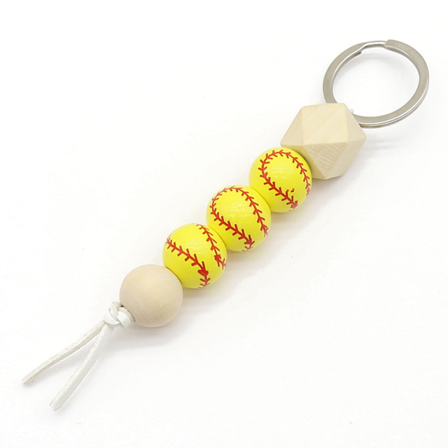 Custom Sporty Ball Beaded Keychain