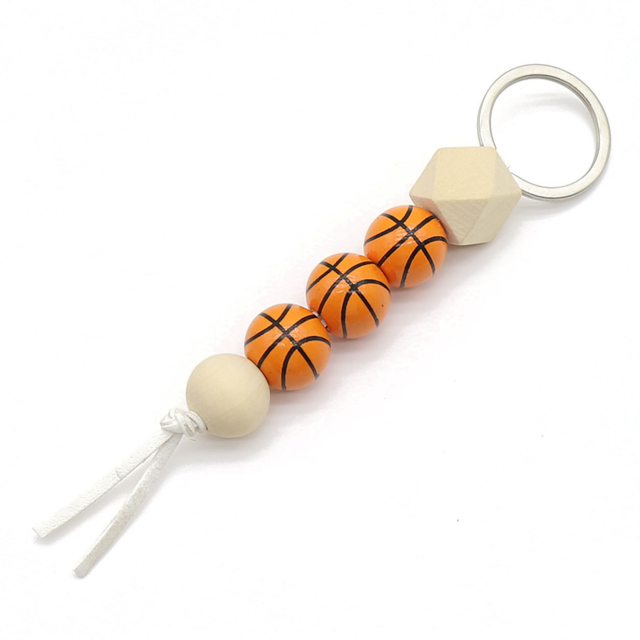 Custom Sporty Ball Beaded Keychain