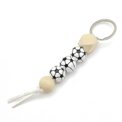 Custom Sporty Ball Beaded Keychain