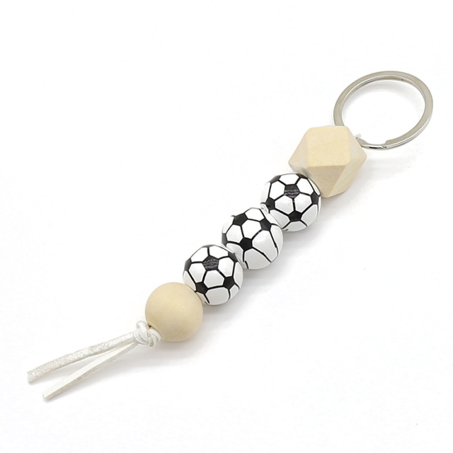 Custom Sporty Ball Beaded Keychain