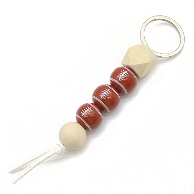 Custom Sporty Ball Beaded Keychain