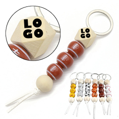 Custom Sporty Ball Beaded Keychain