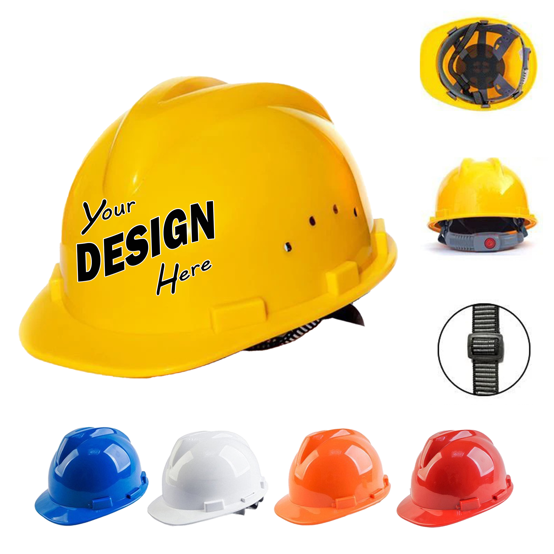 V-Shaped Safety Helmet Breathable & Heavy Duty Construction Hard Hat