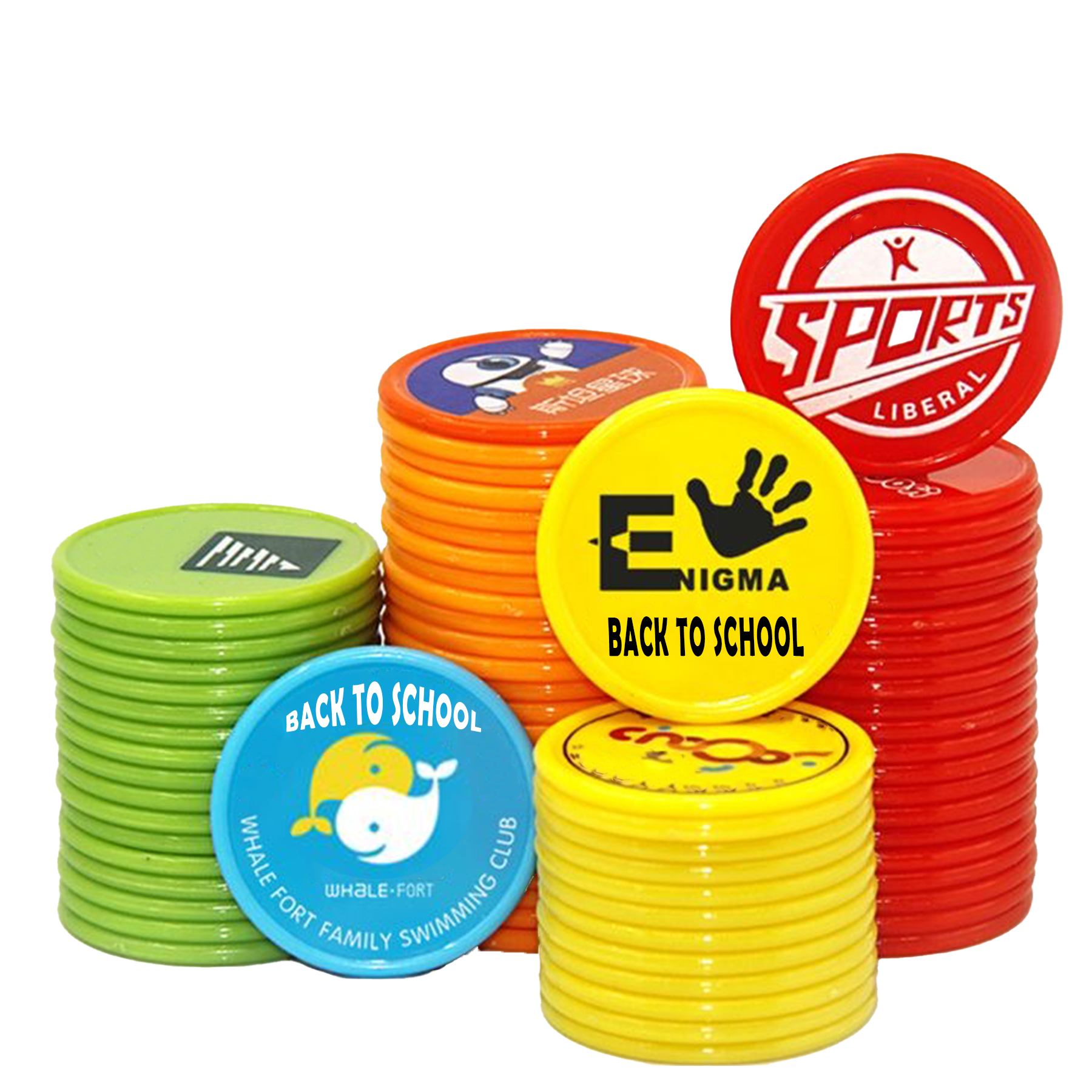 Custom Double-Sided Plastic Reward Tokens, 1.46"