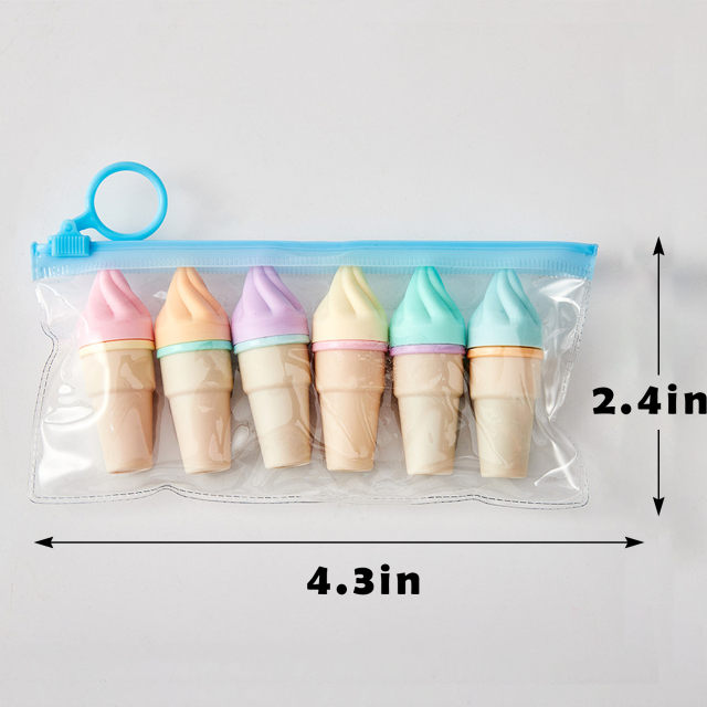 6-Pack Ice Cream Highlighters, Macaron Colors