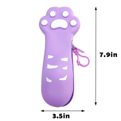 Cute Cat Paw Silicone Pencil Pouch