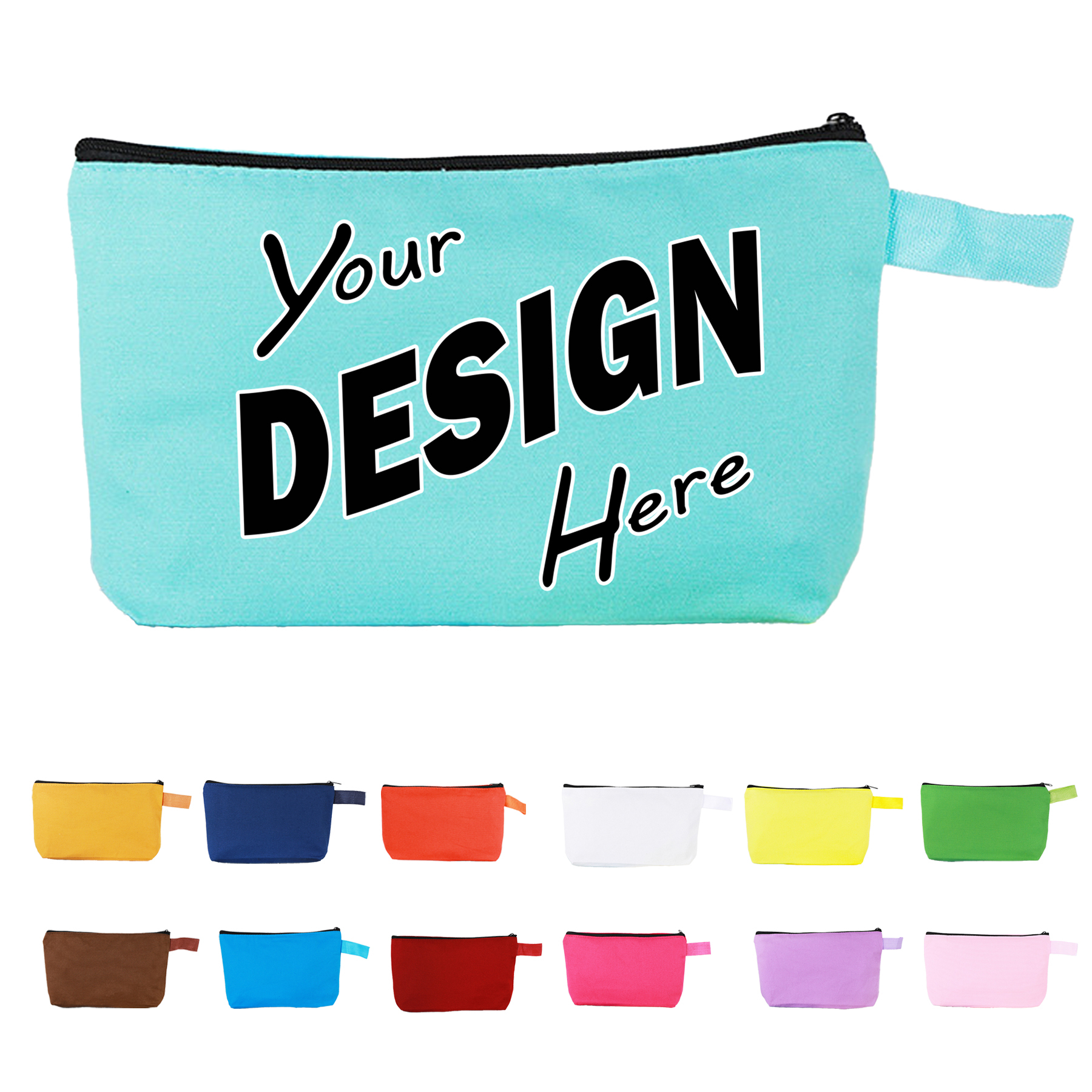 Custom Canvas Cosmetic & Pencil Pouch