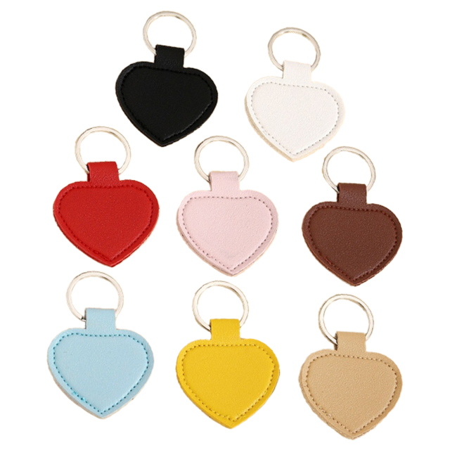 Custom Heart-Shaped PU Leather Keychain