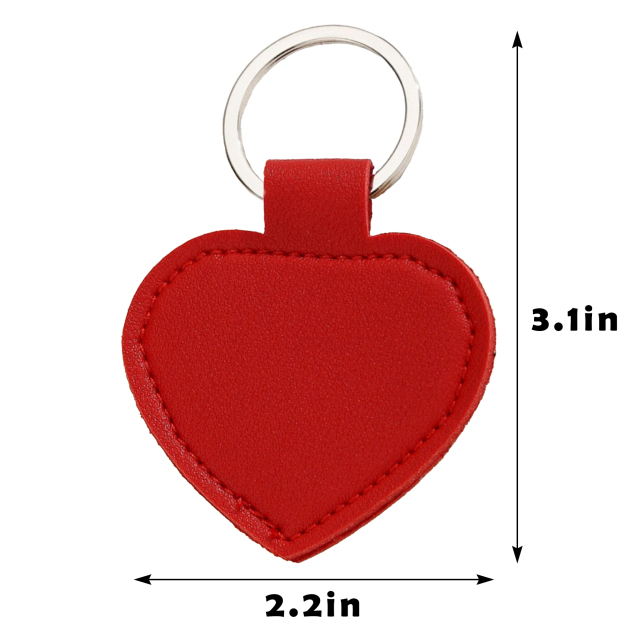 Custom Heart-Shaped PU Leather Keychain