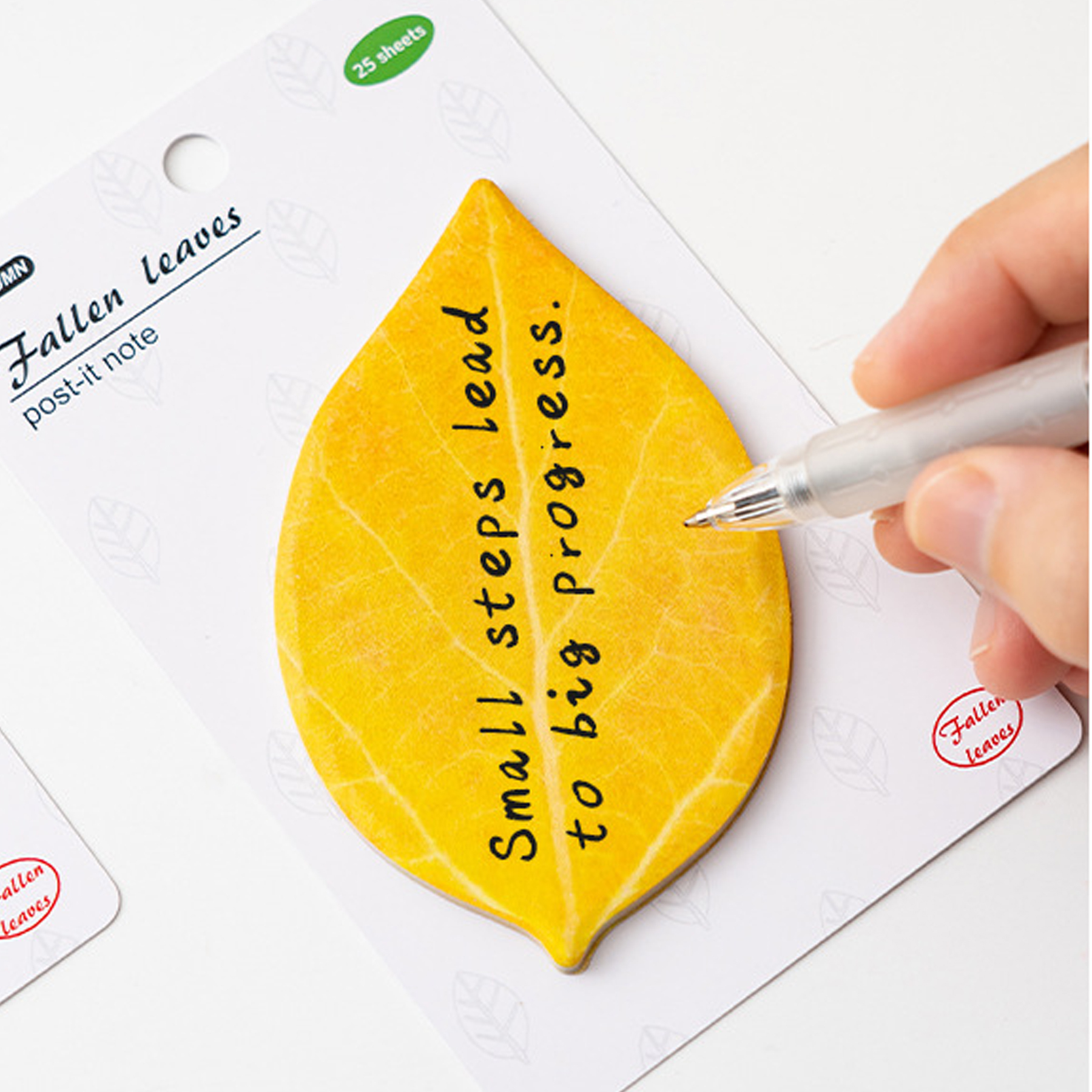 Custom Nature-Themed Leaf Shaped Sticky Notes