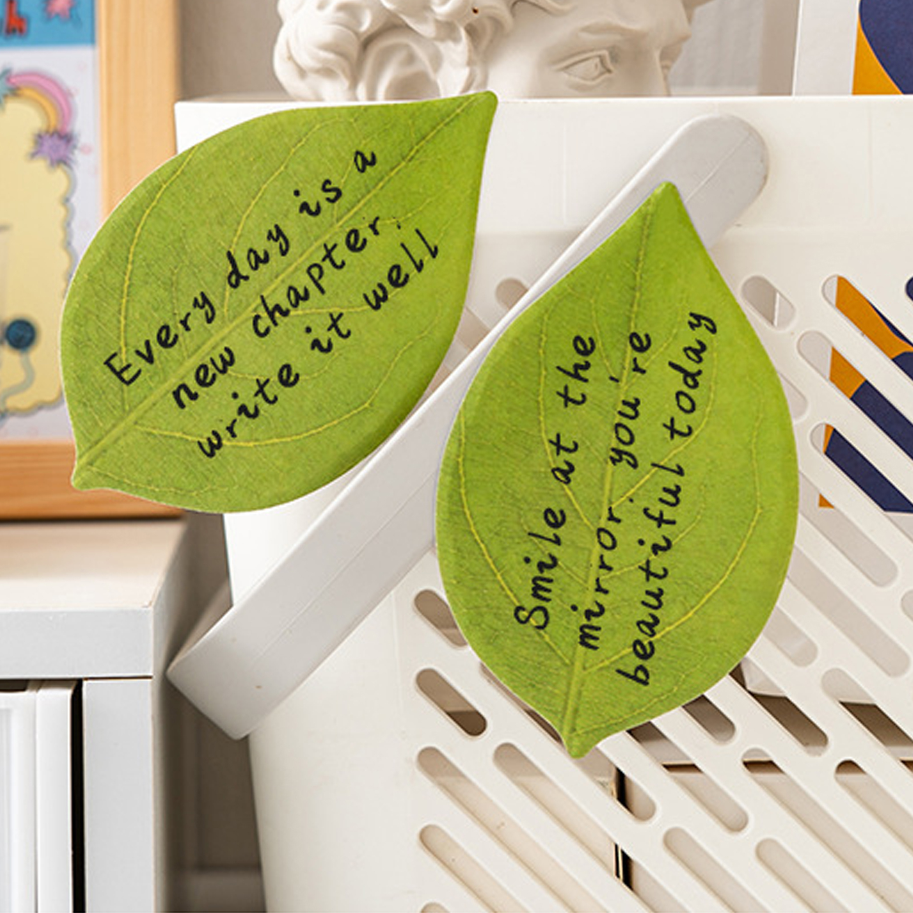 Custom Nature-Themed Leaf Shaped Sticky Notes