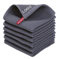 16" × 16" Custom Cotton Embroidered Waffle Weave Kitchen Towels