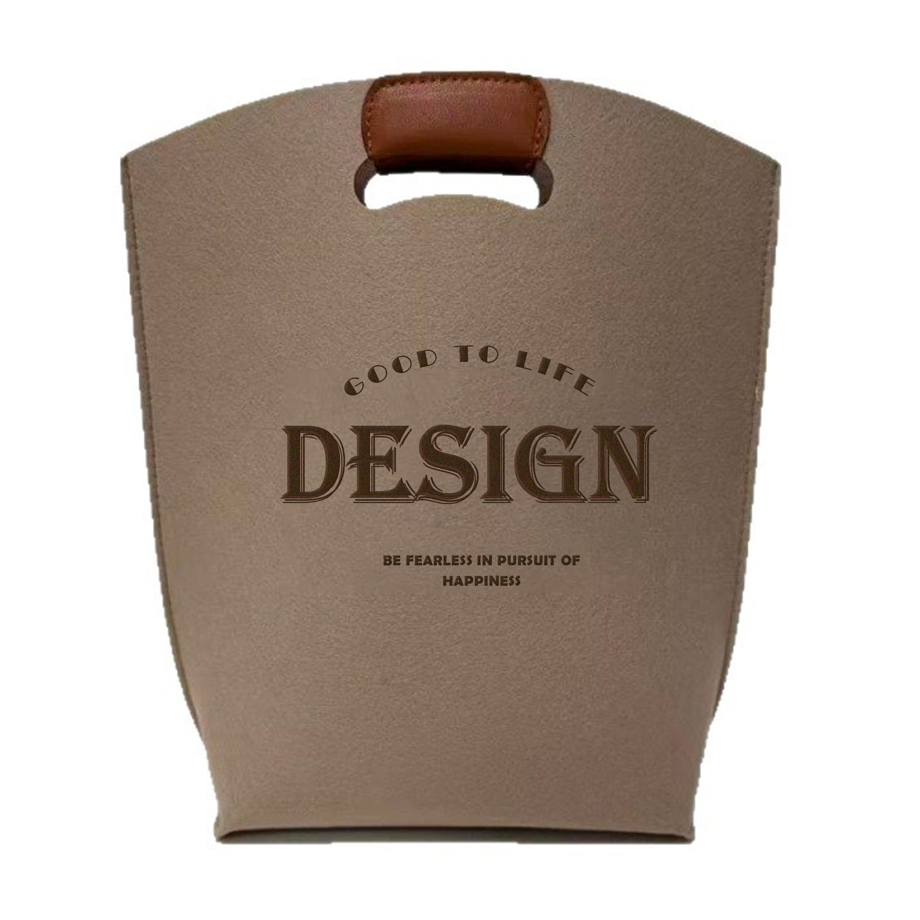 Custom Felt Tote Bag with PU Handle