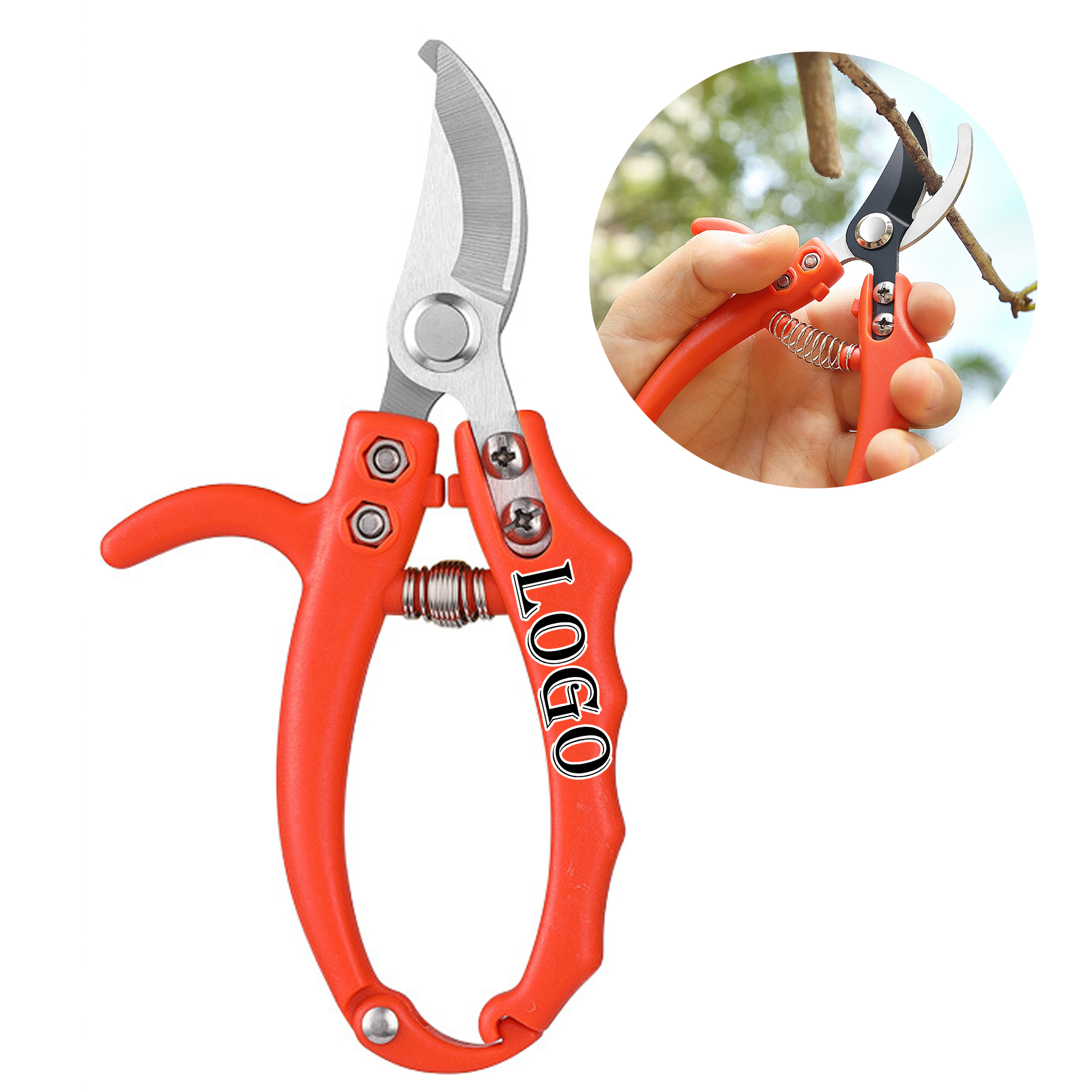 Curved Blade Bypass Pruning Shears for Gardening