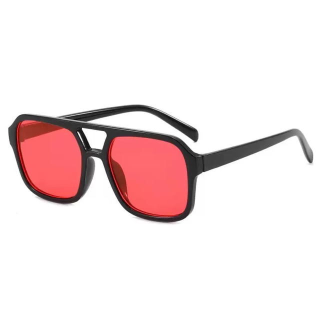 Square-framed Double Bridge Sunglasses
