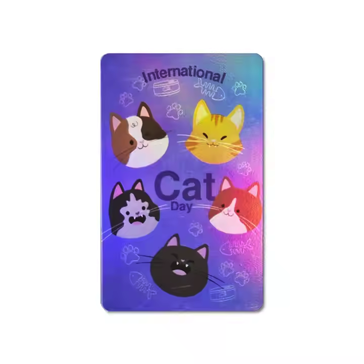 Wholesale Cartoon Game Toy Cards Thickened TR 3D Cat Anime Collection NFC Cards For Children