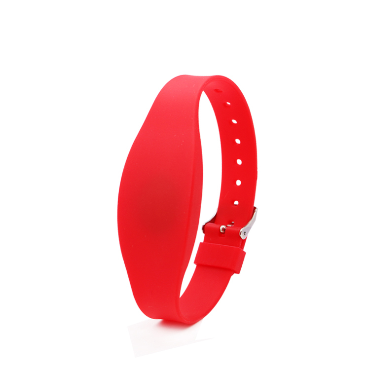 Writable Waterproof Passive 13.56MHZ Ntag213 RFID Silicon Rubber Wristband GJ-014