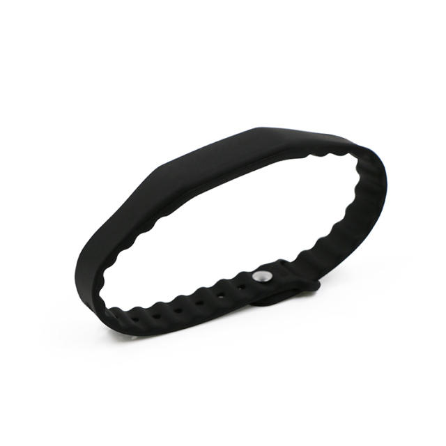 125KHz RFID Wristband Silicone Black Laser Engraving Logo RFID Bracelet for WaterPark  GJ-019
