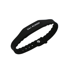 125KHz RFID Wristband Silicone Black Laser Engraving Logo RFID Bracelet for WaterPark  GJ-019
