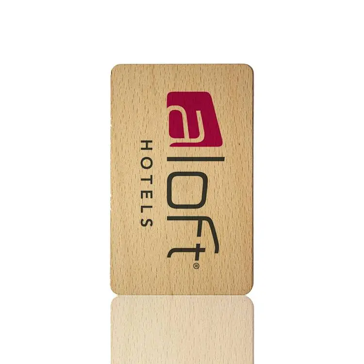 ISO Standard 13.56MHZ Wooden Hotel Key Card NFC Card for Access Control System