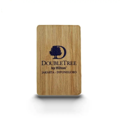 Eco-friendly Bamboo Wood 13.56MHz NTAG 213 RFID Wooden NFC Business Card for Hotel
