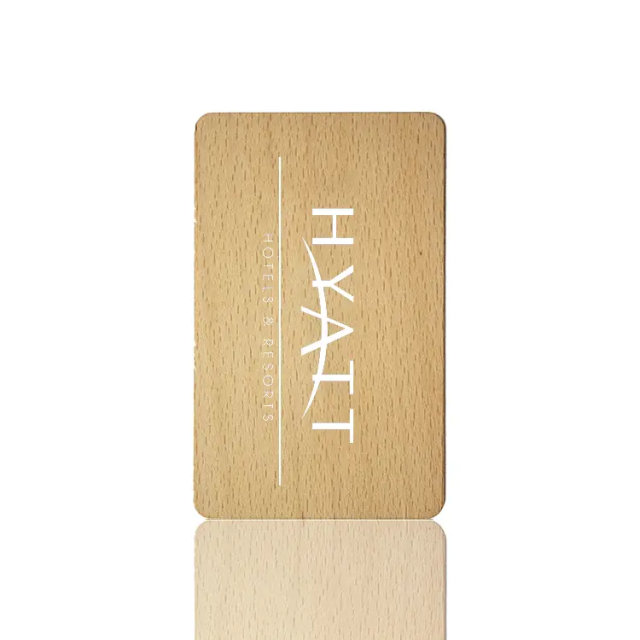 Access Control RFID MF 1K Wood Card Environmentally Printing RFID Wooden Card