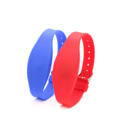 Writable Waterproof Passive 13.56MHZ Ntag213 RFID Silicon Rubber Wristband GJ-014