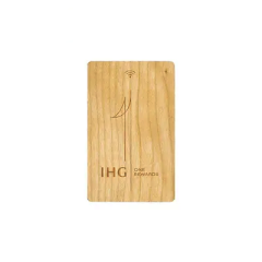 Eco-friendly Bamboo Wood 13.56MHz NTAG 213 RFID Wooden NFC Business Card for Hotel