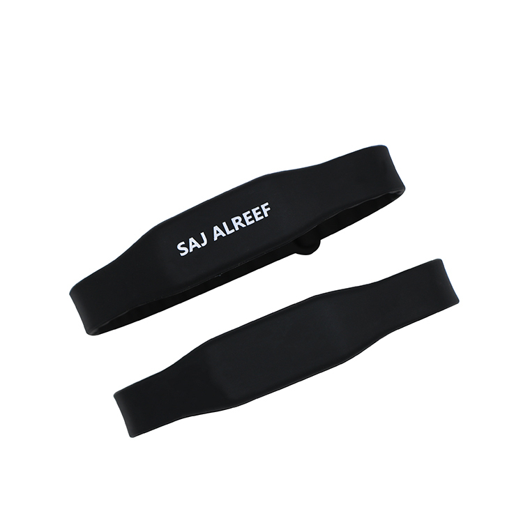 125KHz RFID Wristband Silicone Black Laser Engraving Logo RFID Bracelet for WaterPark  GJ-019