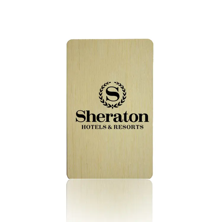 Access Control RFID MF 1K Wood Card Environmentally Printing RFID Wooden Card