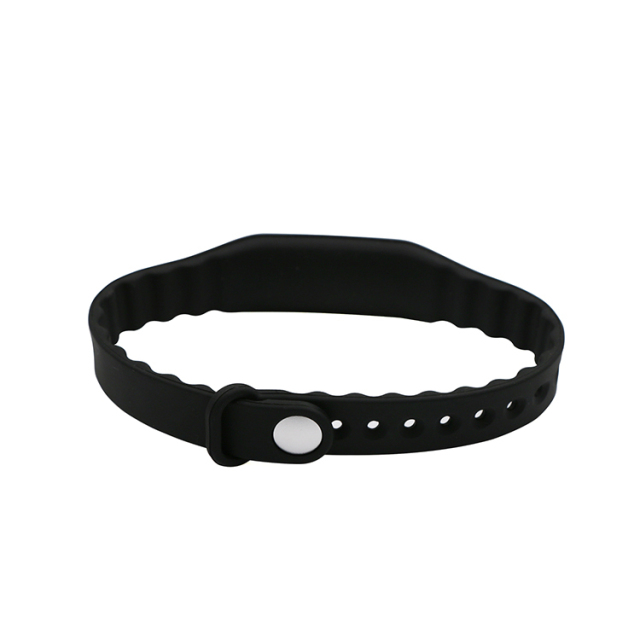 125KHz RFID Wristband Silicone Black Laser Engraving Logo RFID Bracelet for WaterPark  GJ-019