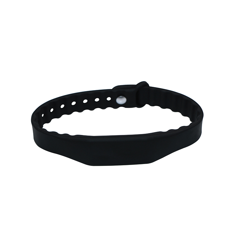 125KHz RFID Wristband Silicone Black Laser Engraving Logo RFID Bracelet for WaterPark  GJ-019